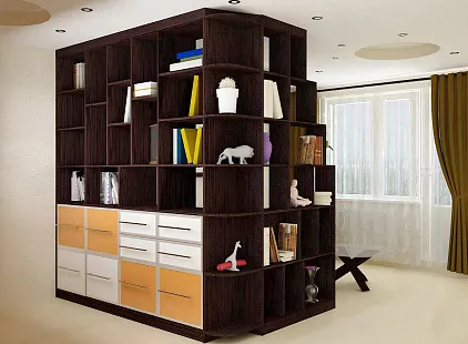 Роникон: Стеллаж ЛДСП Металлик Файнлайн антрацит арт 10012, рис 1