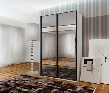 Роникон: Шкаф-купе ЛДСП Белый арт 10158, рис 1