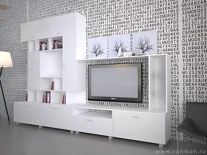 гостиная лдсп белый классический арт 625 прямые