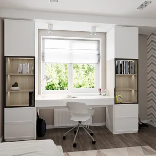 Роникон: Рабочее место с тумбами МДФ эмаль RAL 9006 Железный блеск арт 5731, рис 1