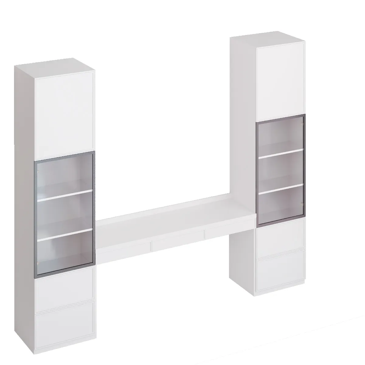 Роникон: Рабочее место с тумбами МДФ эмаль RAL 9006 Железный блеск арт 5731, фото 2