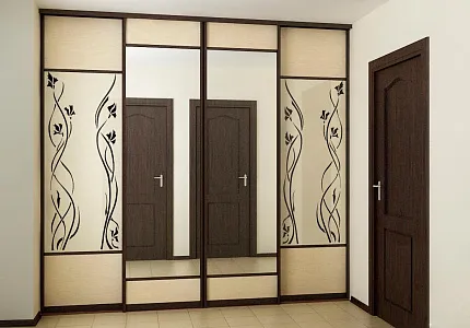 Роникон: Шкаф-купе ЛДСП Сосна Аланд полярная Зеркало серебро арт 10028, рис 1