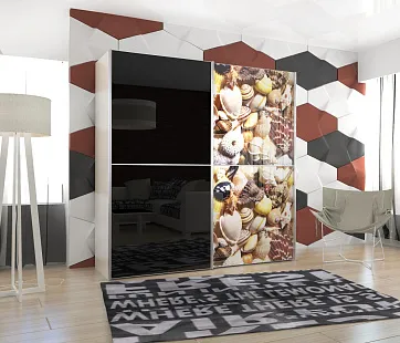 Роникон: Шкаф-купе ЛДСП Камель бежевый Стело плёнка с рисунком арт 10173, рис 1