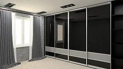 Стенка-купе под ТВ Чёрный арт 5403