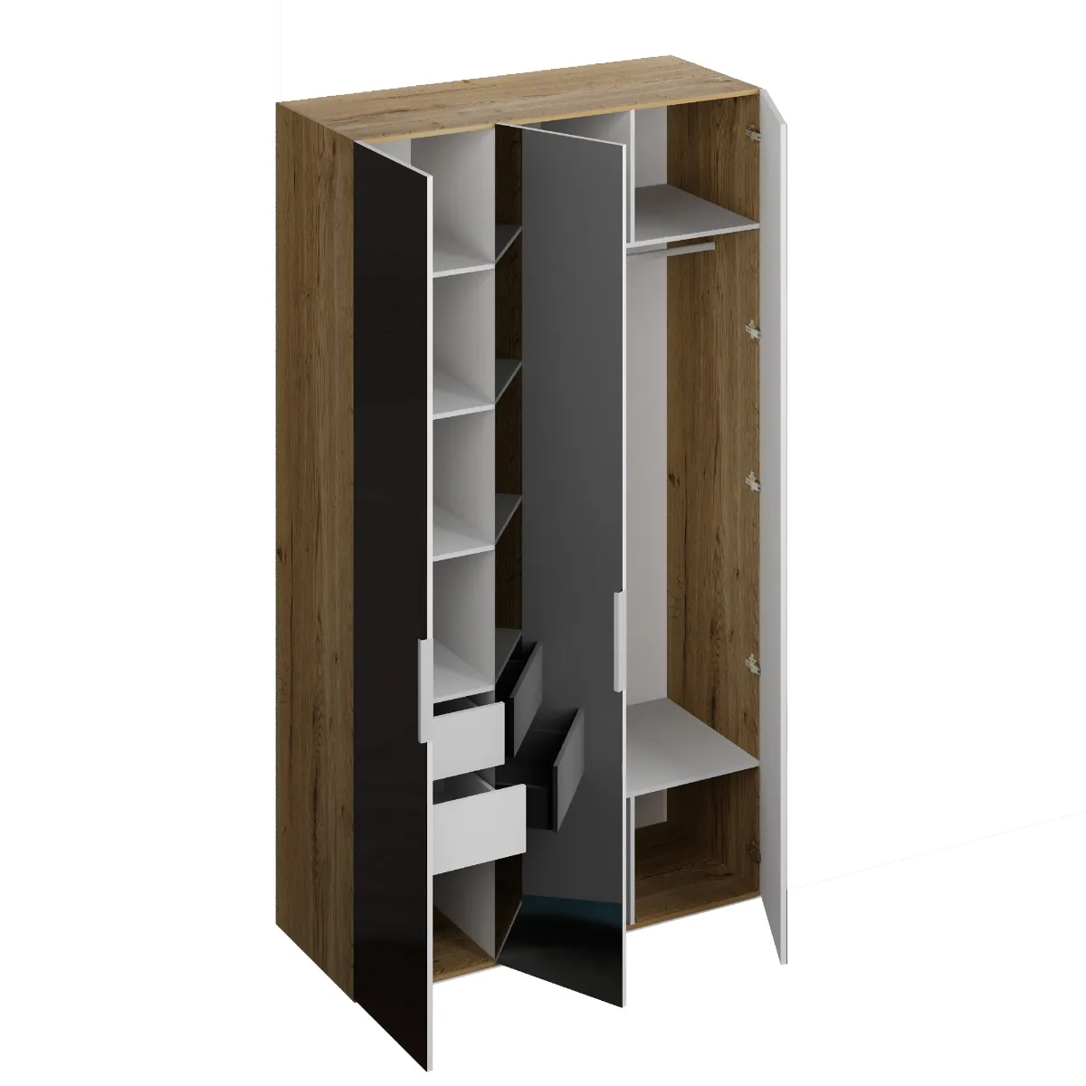 Роникон: Шкаф R004 GS Тёплый серый глянец / H1223 Ясень Севилья арт 5734, фото 3