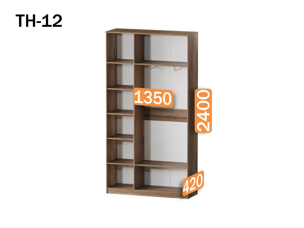шкаф стефани 12 с антресолью 135х240х42 арт 6006 , двери МДФ Вид 2