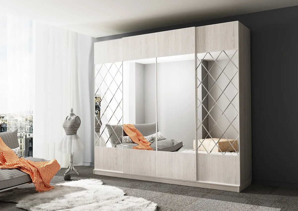 Роникон: Шкаф-купе Делюкс Ясень анкор светлый арт 4264, фото 1