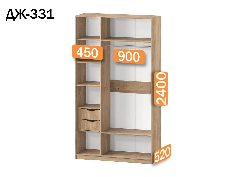 Роникон: Шкаф Джелато-1 331/02-02 с ящками 205х240х52 арт 6059, фото 3