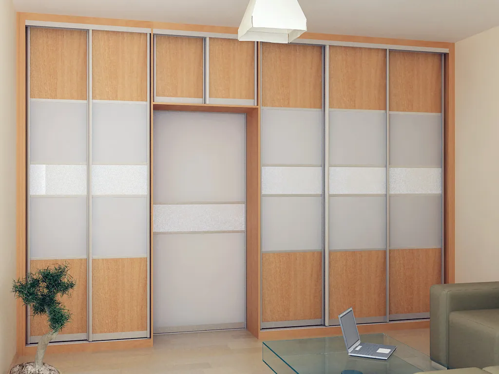 Роникон: Шкаф-купе ЛДСП Дуб Корбридж натуральный Плёнка белая арт 10001, фото 1