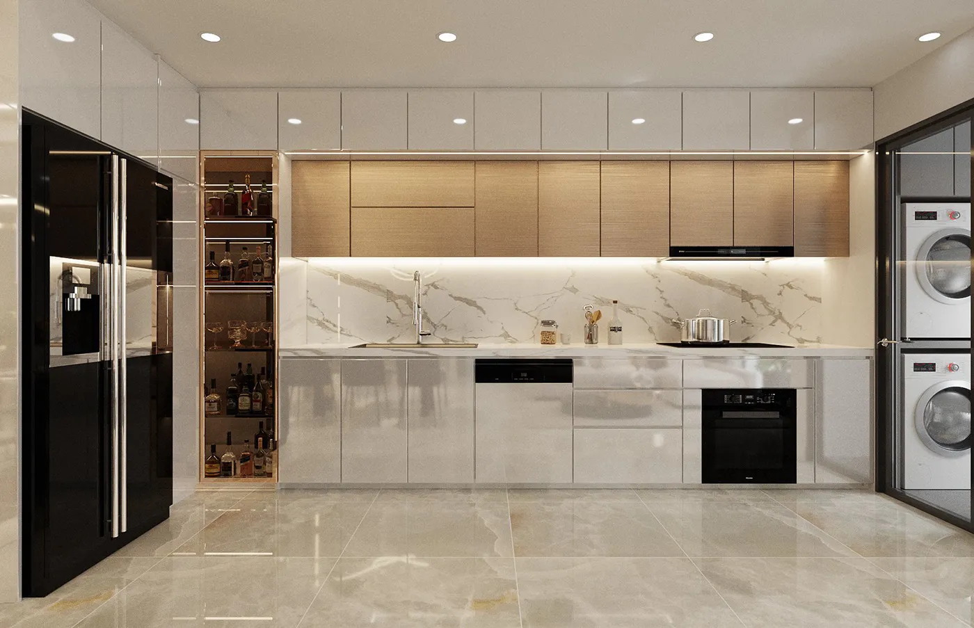 кухня с постирочной астильба арт 5688 (Проект Астильба) Вид 1
