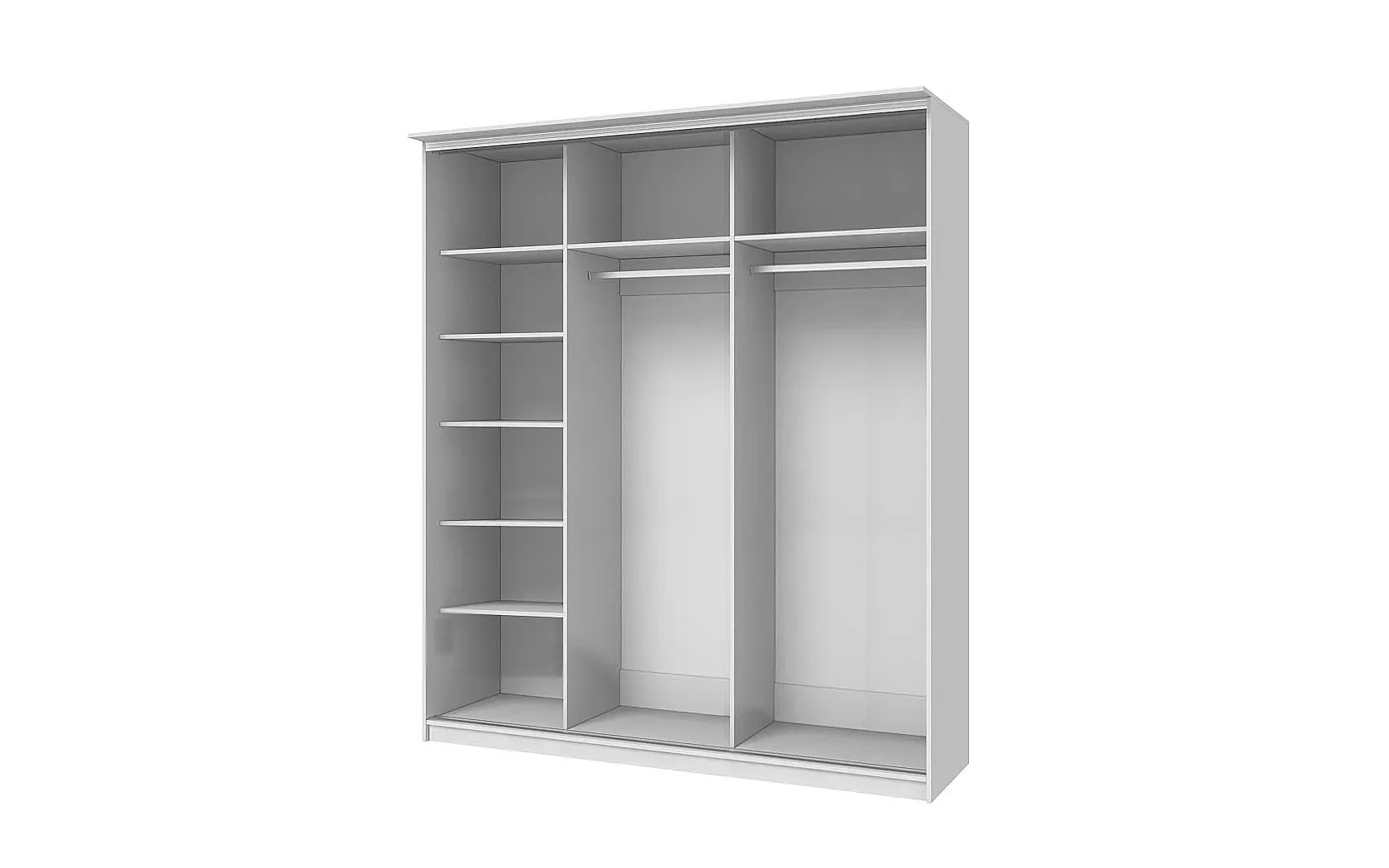 шкаф-купе делюкс белый арт 4263 , двери Зеркало МДФ Вид 2