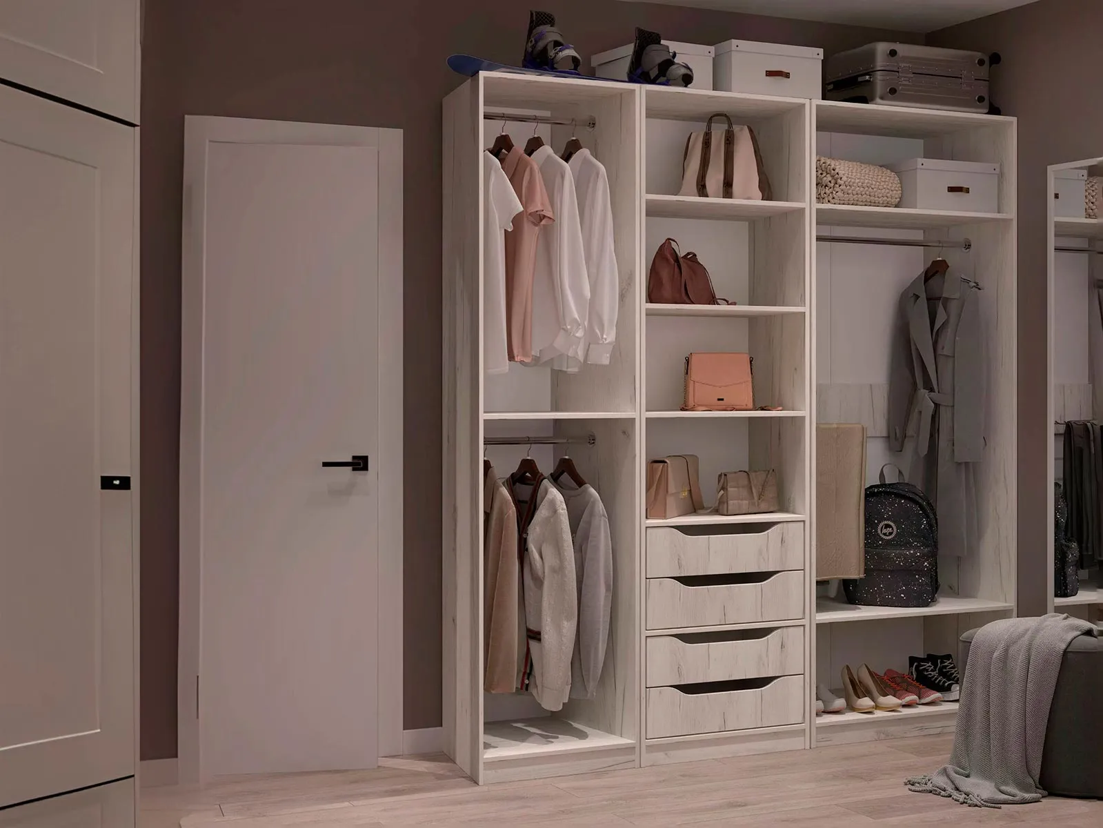 Роникон: Модульная гардеробная Мантра-10 прямая 200х240х50 арт 6016, фото 1