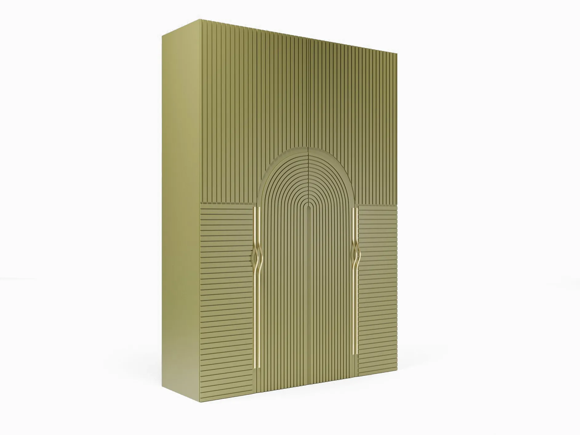 шкаф-гармошка мдф бледно-зелёный арт 5736 (Распашные шкафы на заказ) Вид 3