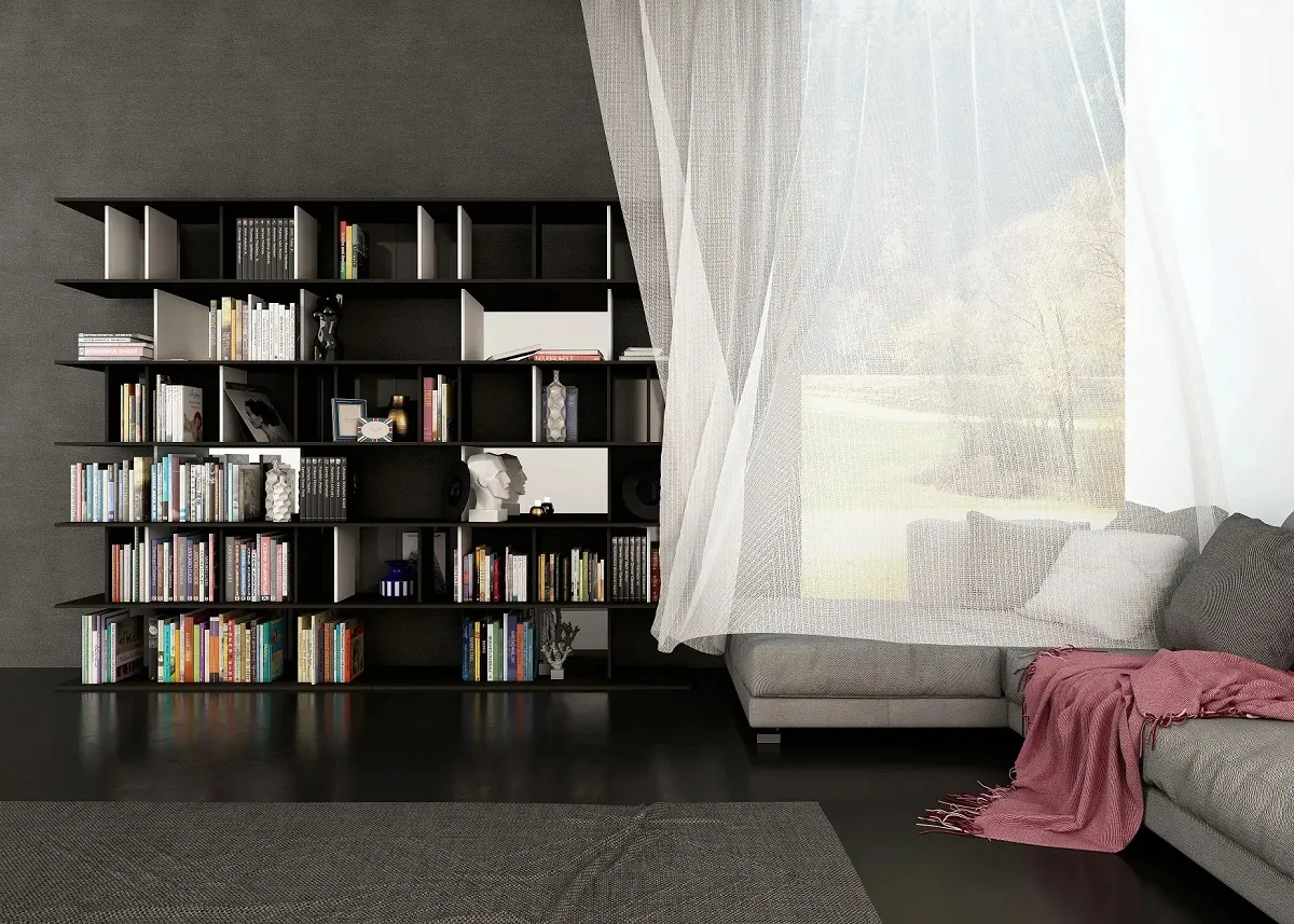 стеллаж лдсп дуб сорано чёрно-коричневый арт 7769 (Стеллажные системы хранения для дома) Вид 2