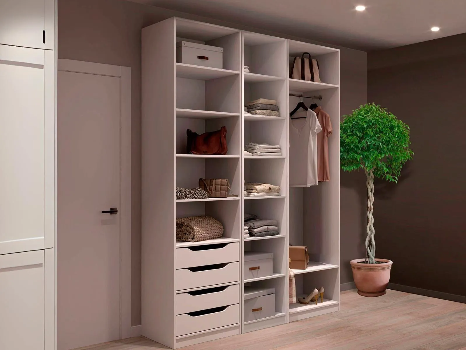 Роникон: Модульная гардеробная Мантра-7 прямая 120х220х50 арт 6019, фото 1