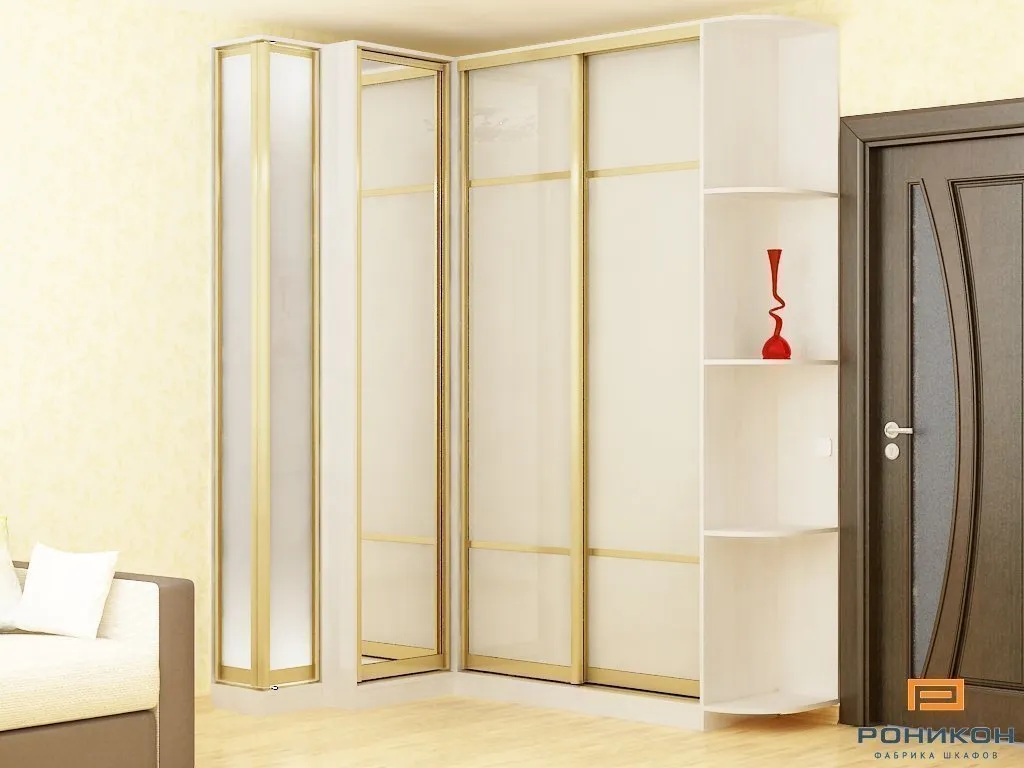 Роникон: Шкаф ЛДСП Ясень Тронхейм Зеркало серебро арт 1998, фото 1