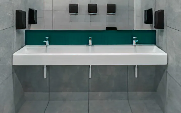 сплошная раковина на 3 смесителя ral 9010 арт 5692 (Санузлы и ванные комнаты) Вид 5