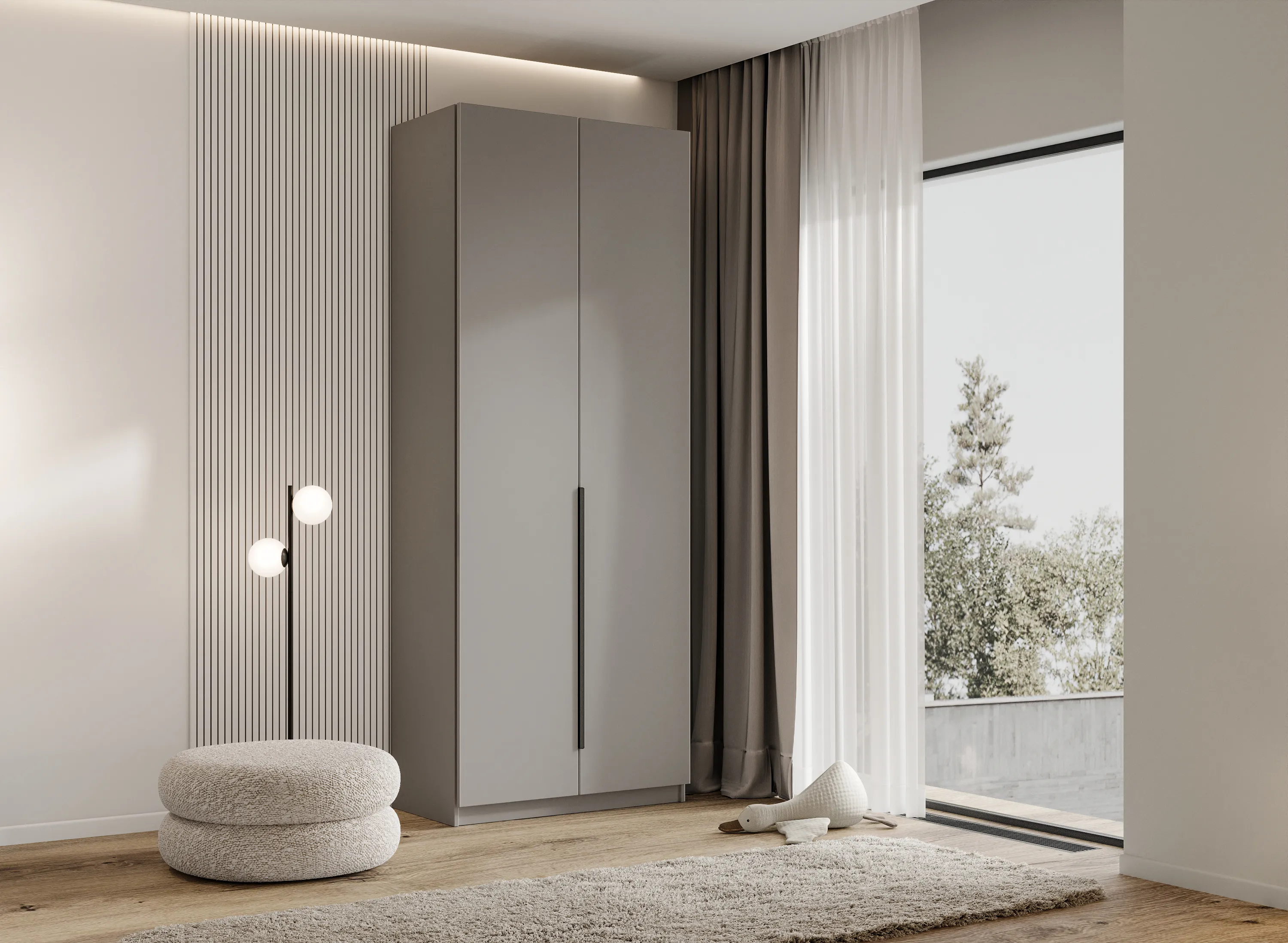 шкаф стелла 204/1 для белья 100х240х57 арт 6023 , двери ЛДСП Вид 1