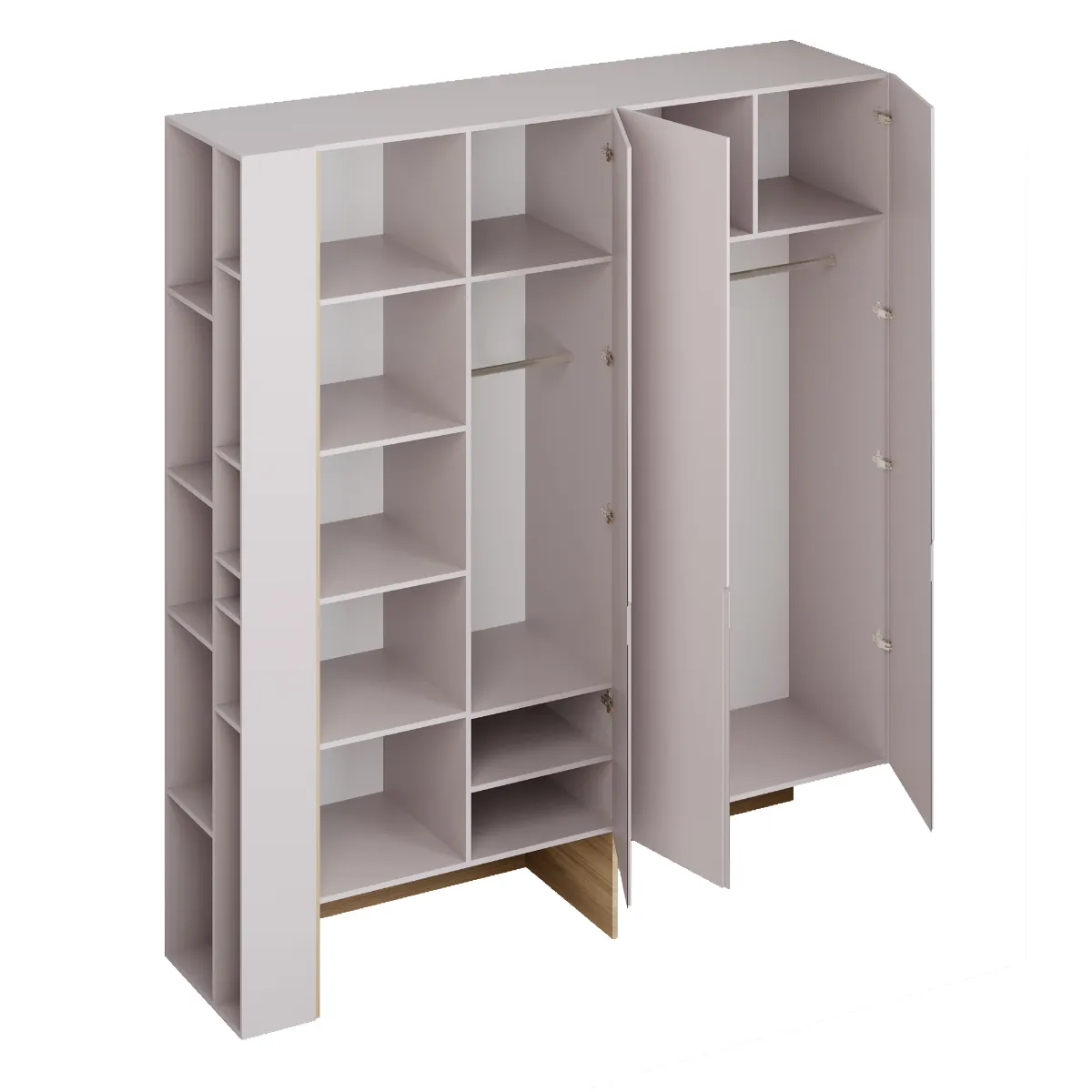 шкаф мдф эмаль ral 1013 жемчужно-белый матовый арт 5730 (Распашные шкафы на заказ) Вид 4