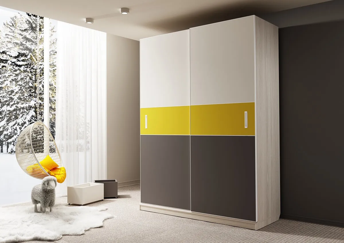 шкаф-купе делюкс ясень анкор светлый арт 4256 , двери МДФ Вид 1