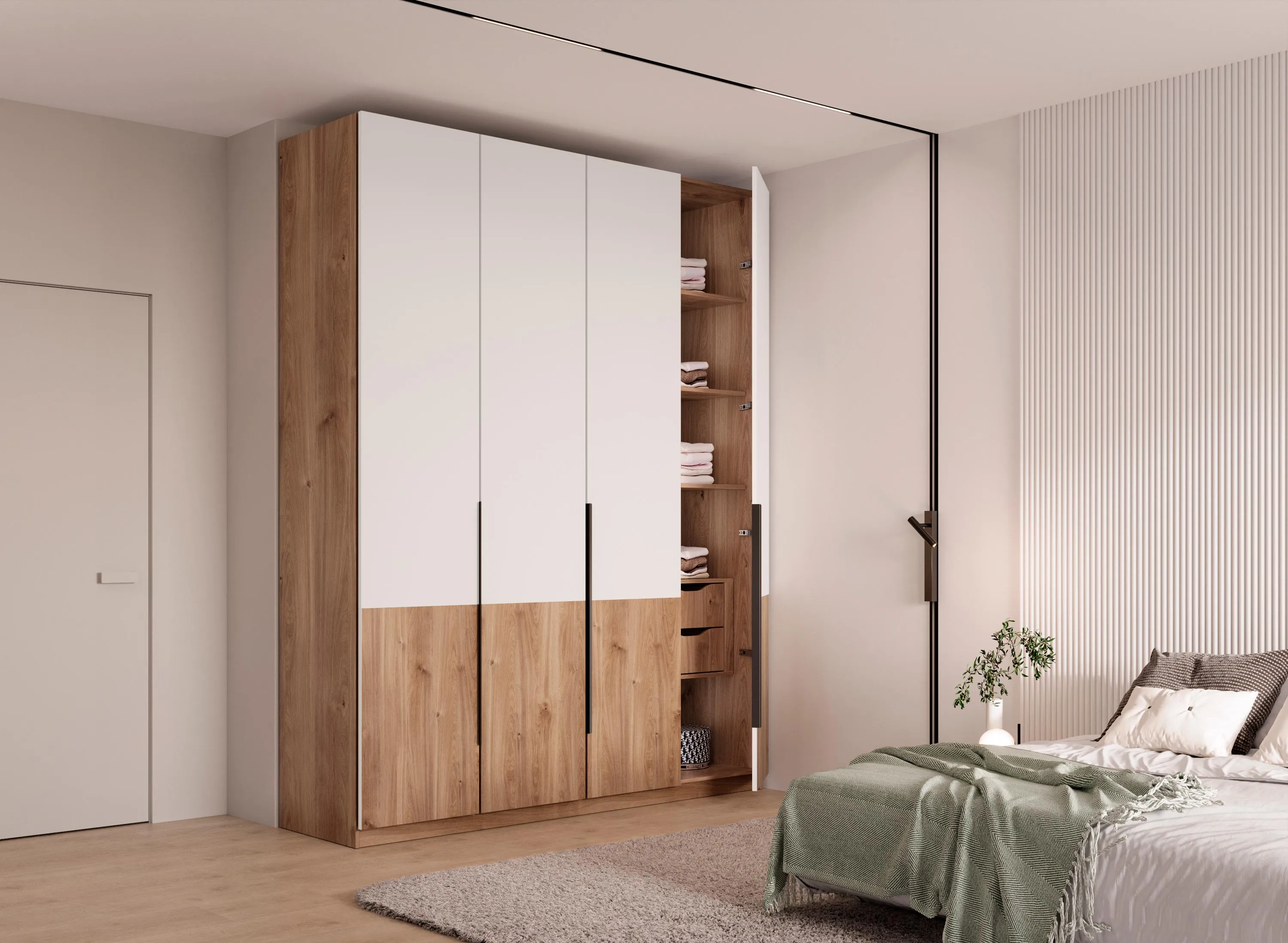 шкаф стелла 434/2 с ящиками 200х240х57 арт 6042 , двери ЛДСП Вид 1