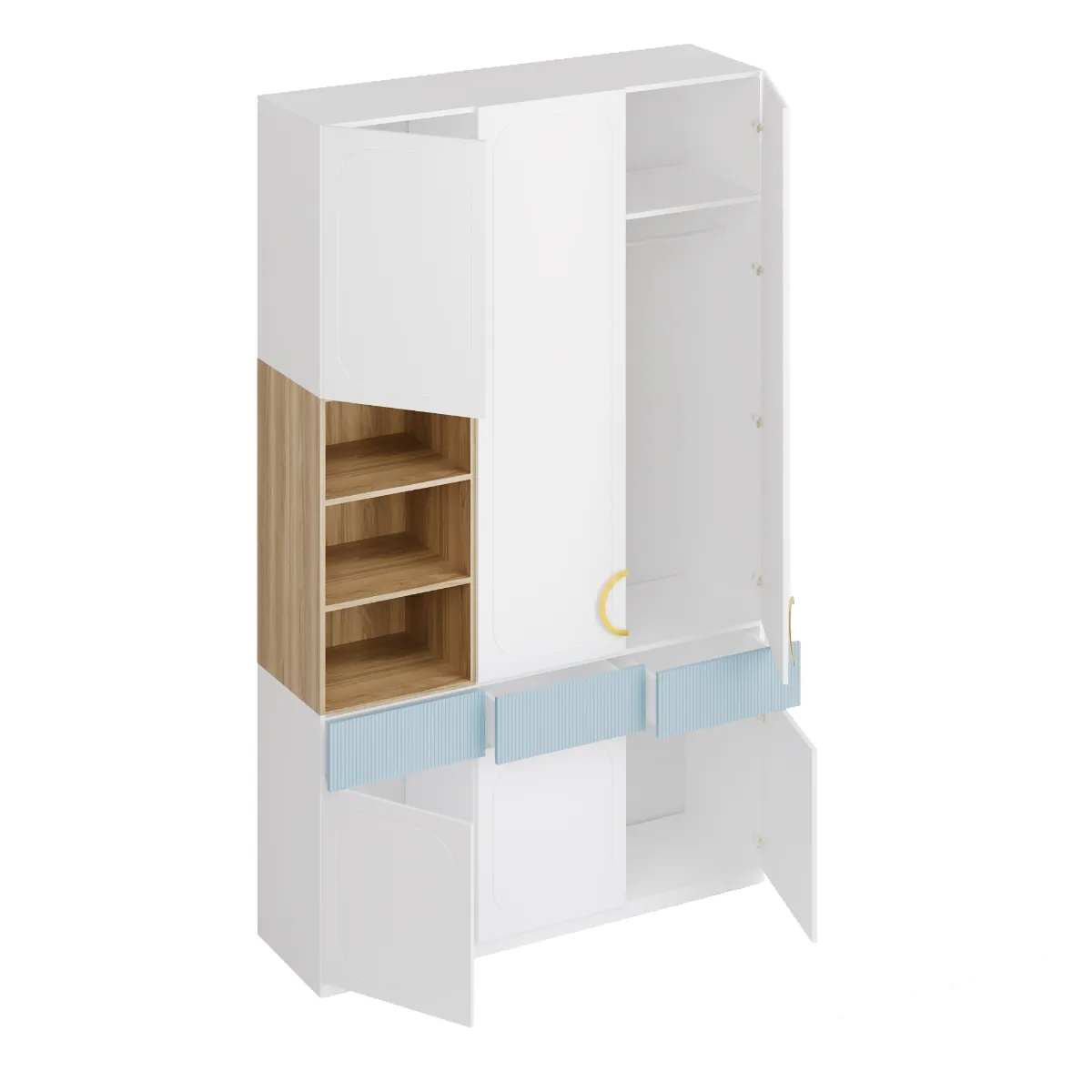 шкаф мдф эмаль ral 9018 папирусно-белый арт 5732 (Детские комнаты) Вид 3