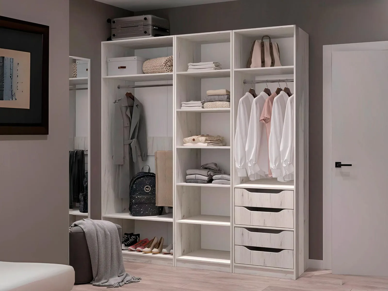 Роникон: Модульная гардеробная Мантра-11 прямая 200х240х50 арт 6015, фото 1