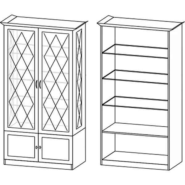 шкаф-витрина ар-08 классик арт 2046 , двери Вид 2