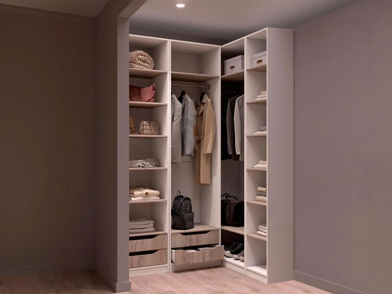 Роникон: Модульная гардеробная Мантра-6 угловая 170х220х50(130) арт 6020, фото 1