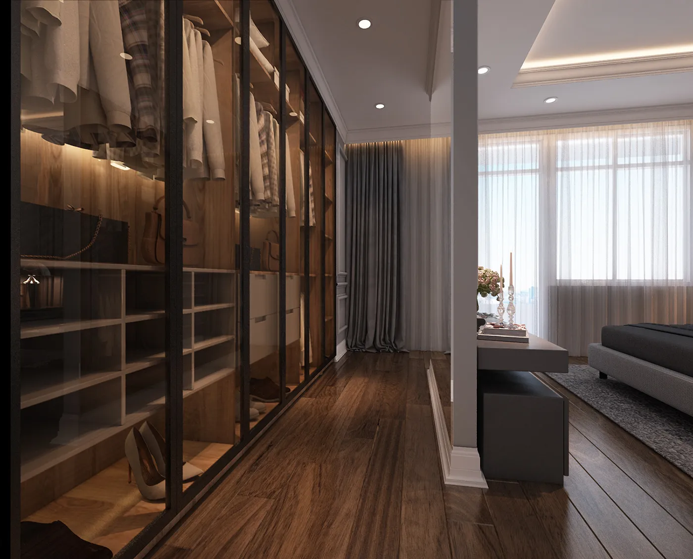 спальная со встроенной гардеробной антуриум арт 5683 (Проект Антуриум) Вид 2