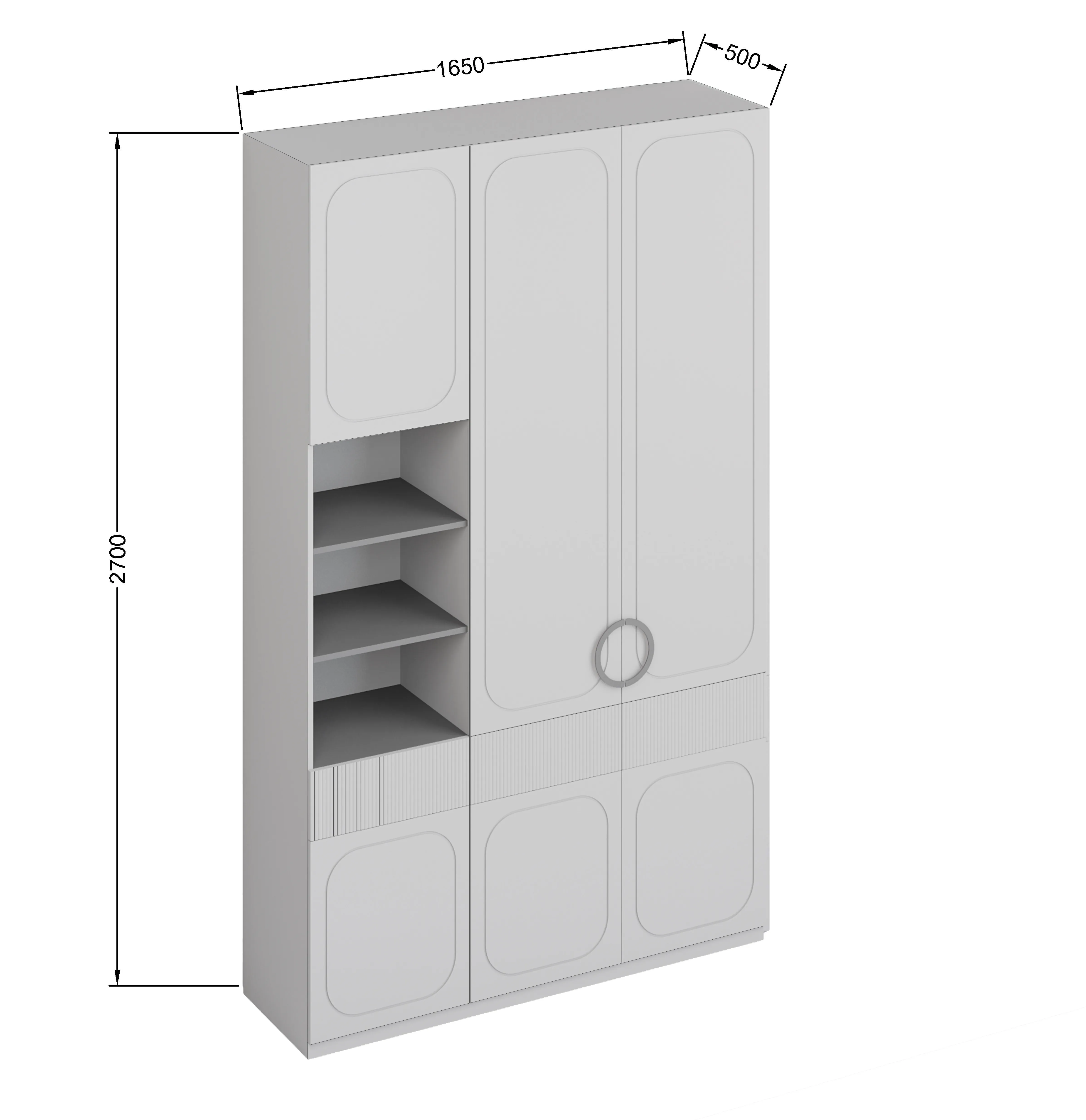 шкаф мдф эмаль ral 9018 папирусно-белый арт 5732 (Детские комнаты) Вид 4