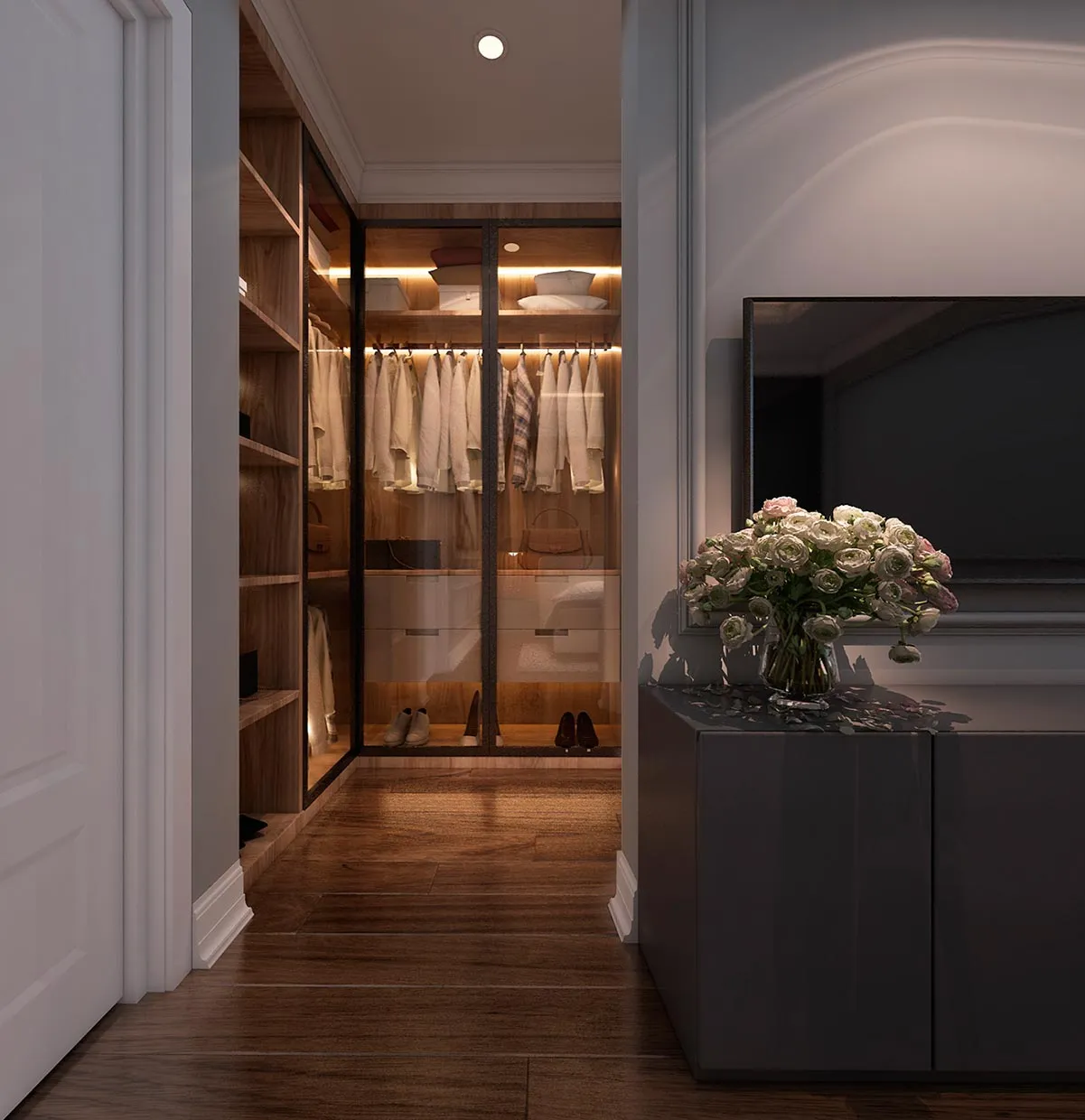 спальная со встроенной гардеробной антуриум арт 5683 (Проект Антуриум) Вид 3