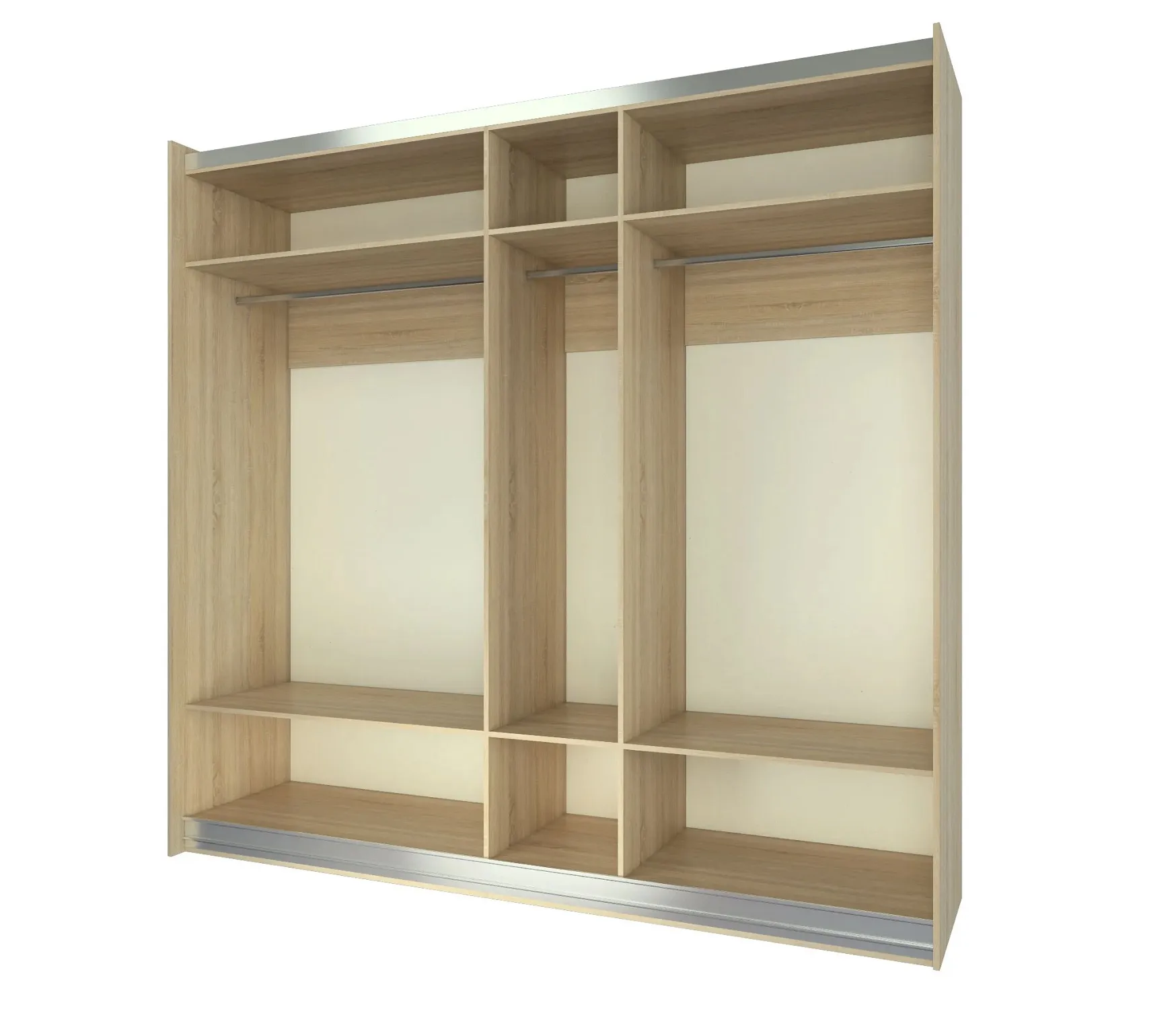 Роникон: Шкаф-купе ЛДСП Дуб Каселла Зеркало серебро арт 463, фото 2