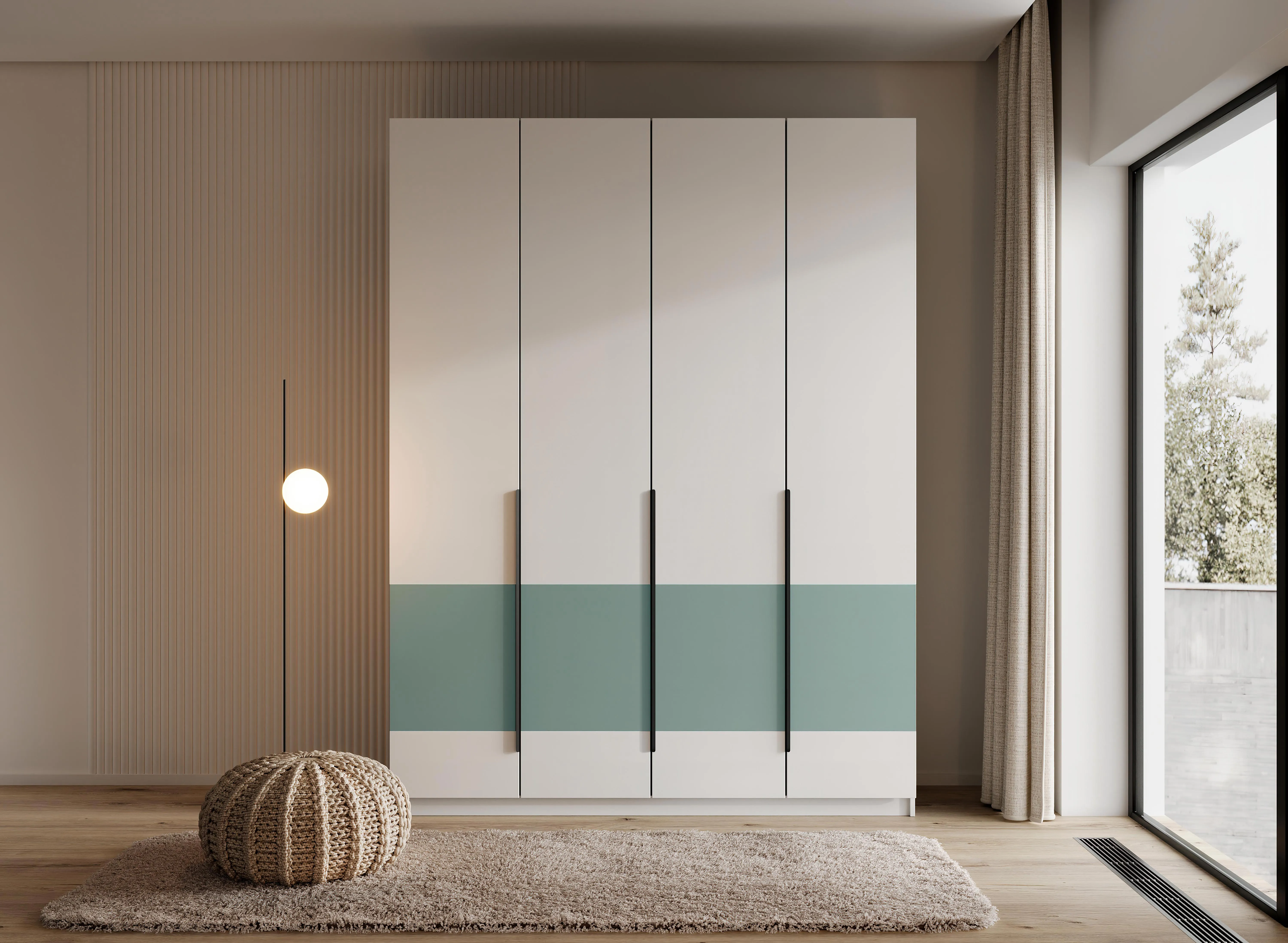 шкаф стелла 432/3 с ящиками 180х240х57 арт 6052 , двери ЛДСП Вид 1