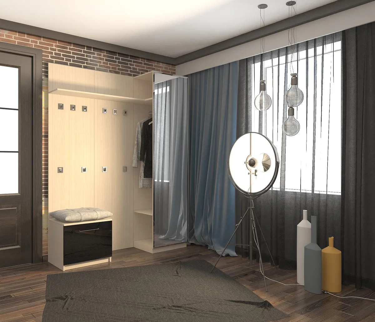 Роникон: Прихожая ЛДСП Белый Премиум Зеркало серебро арт 3950, фото 1