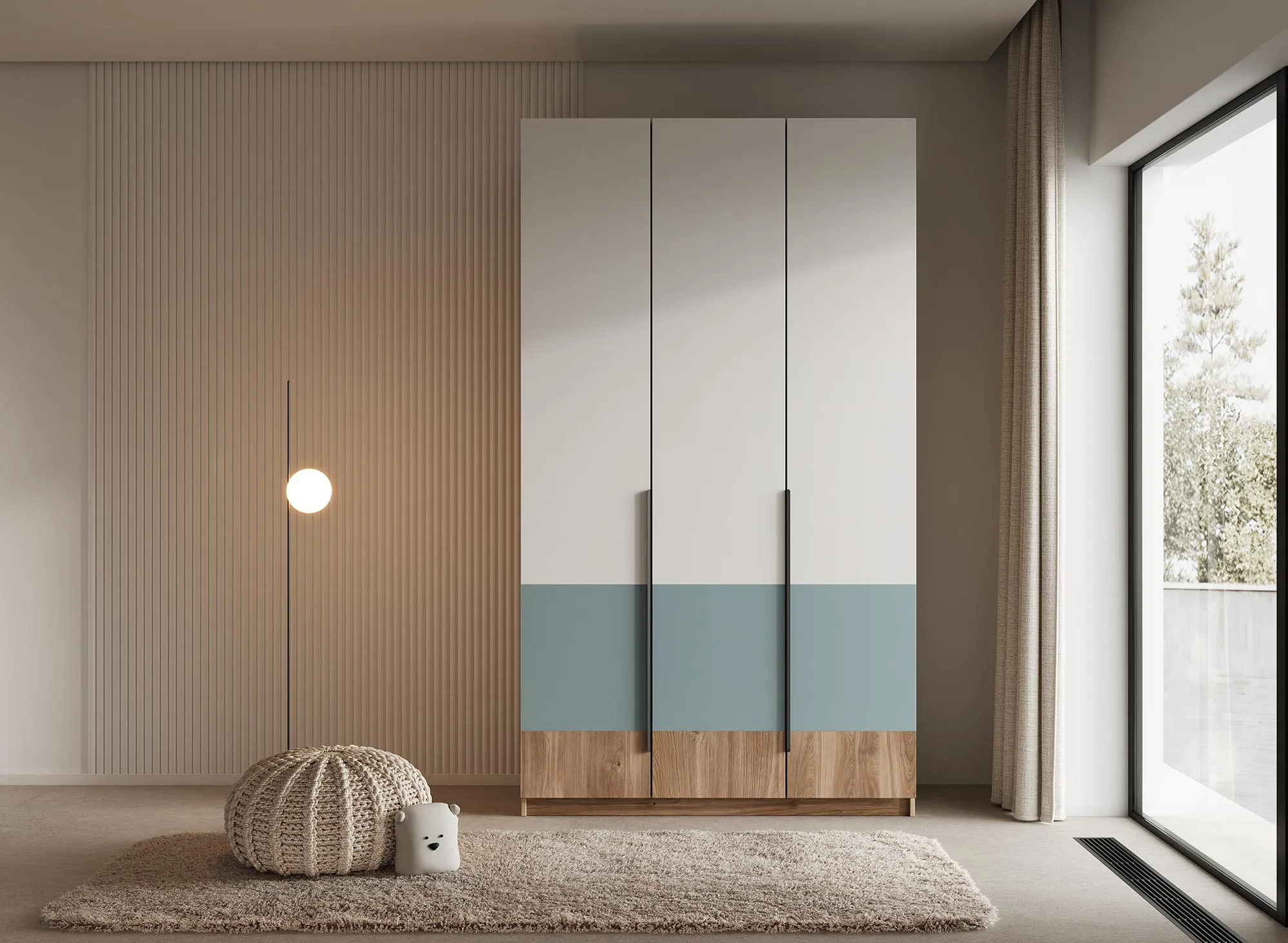 шкаф стелла 304/3 комбинированный 150х240х57 арт 6048 , двери ЛДСП Вид 1