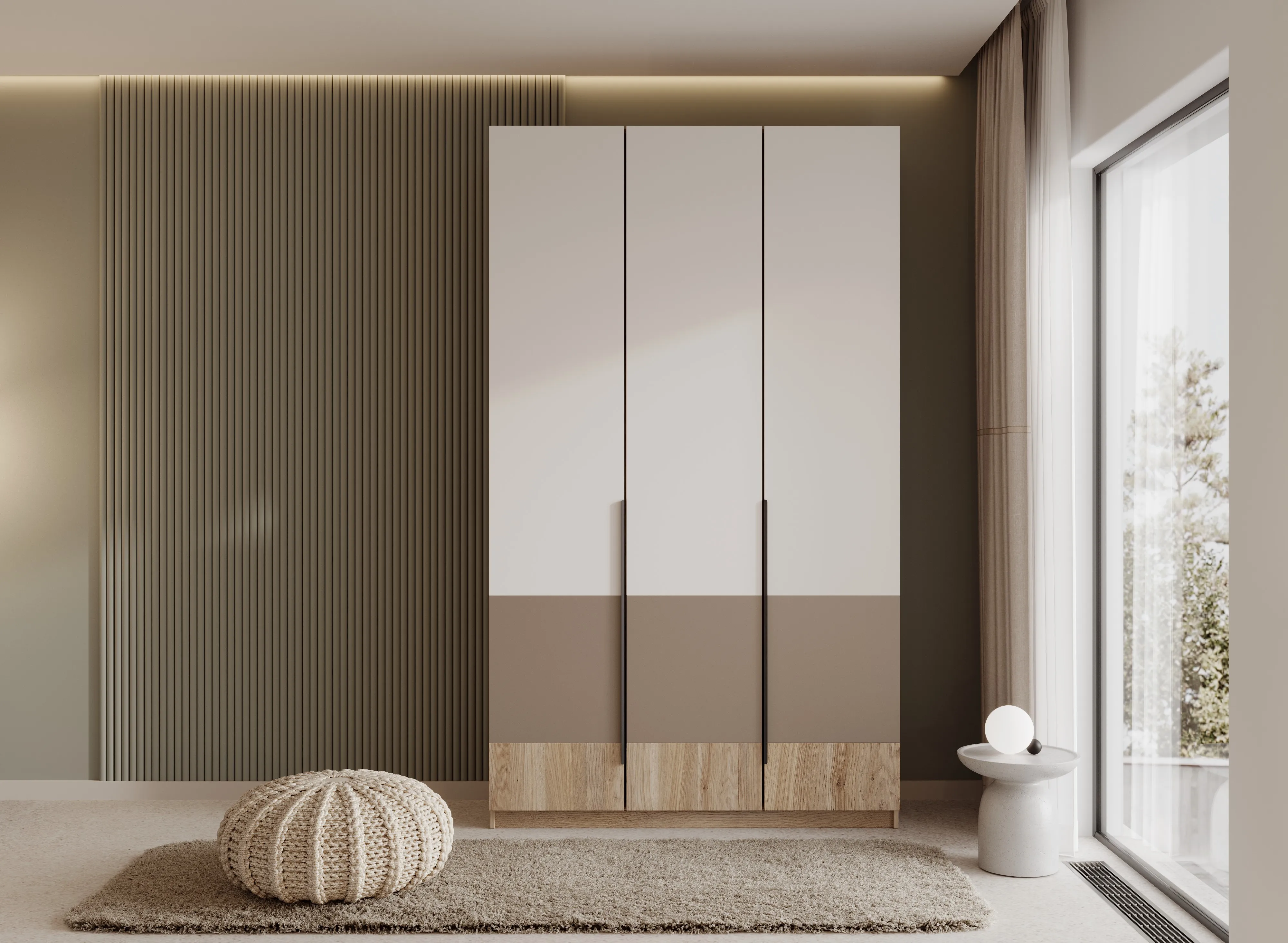 шкаф стелла 334/3 с ящиками 150х240х57 арт 6049 , двери ЛДСП Вид 1