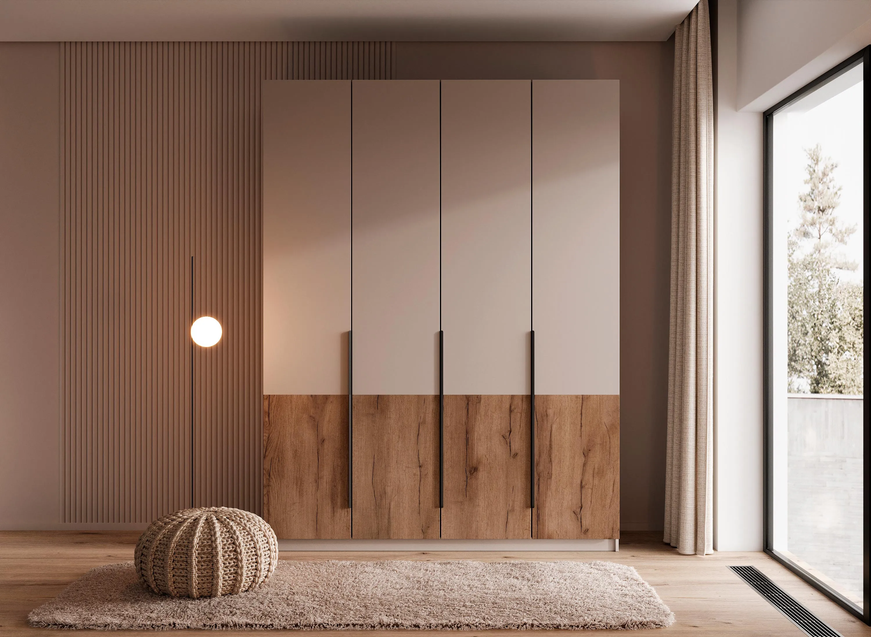 шкаф стелла 402/2 комбинированный 180х240х57 арт 6039 , двери ЛДСП Вид 1