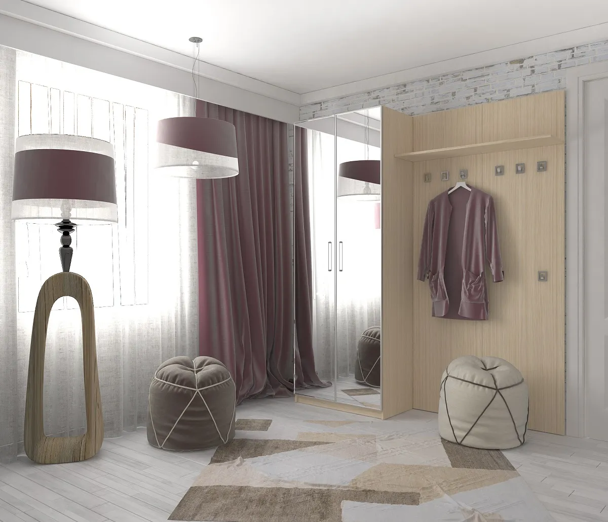 Роникон: Прихожая ЛДСП Дуб Кайзерсберг Зеркало серебро арт 3951, фото 1