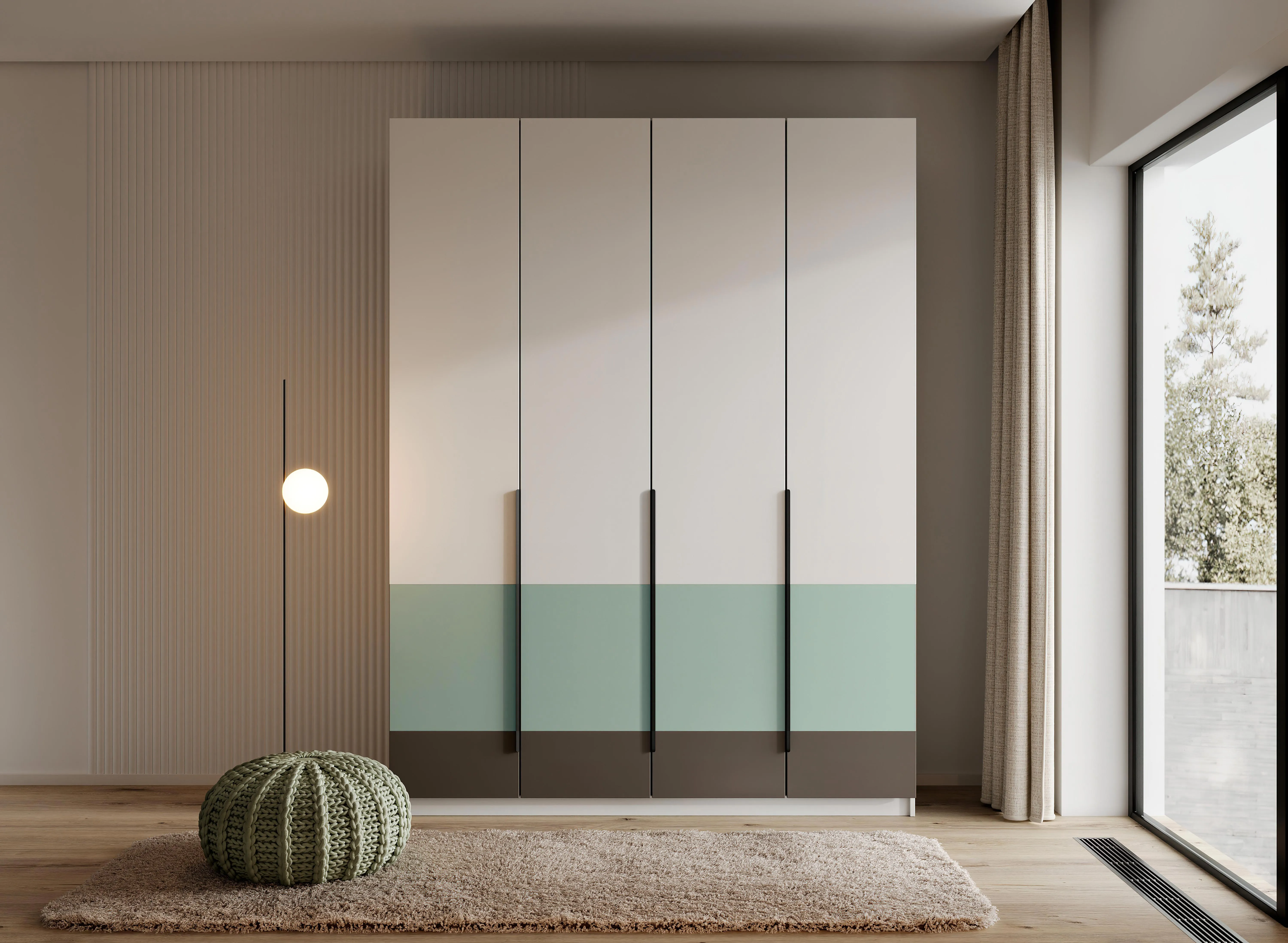 шкаф стелла 434/3 с ящиками 200х240х57 арт 6053 , двери ЛДСП Вид 1